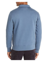 The Mens Store Blue Long Sleeve Quarter-Zip Fleece Sweater