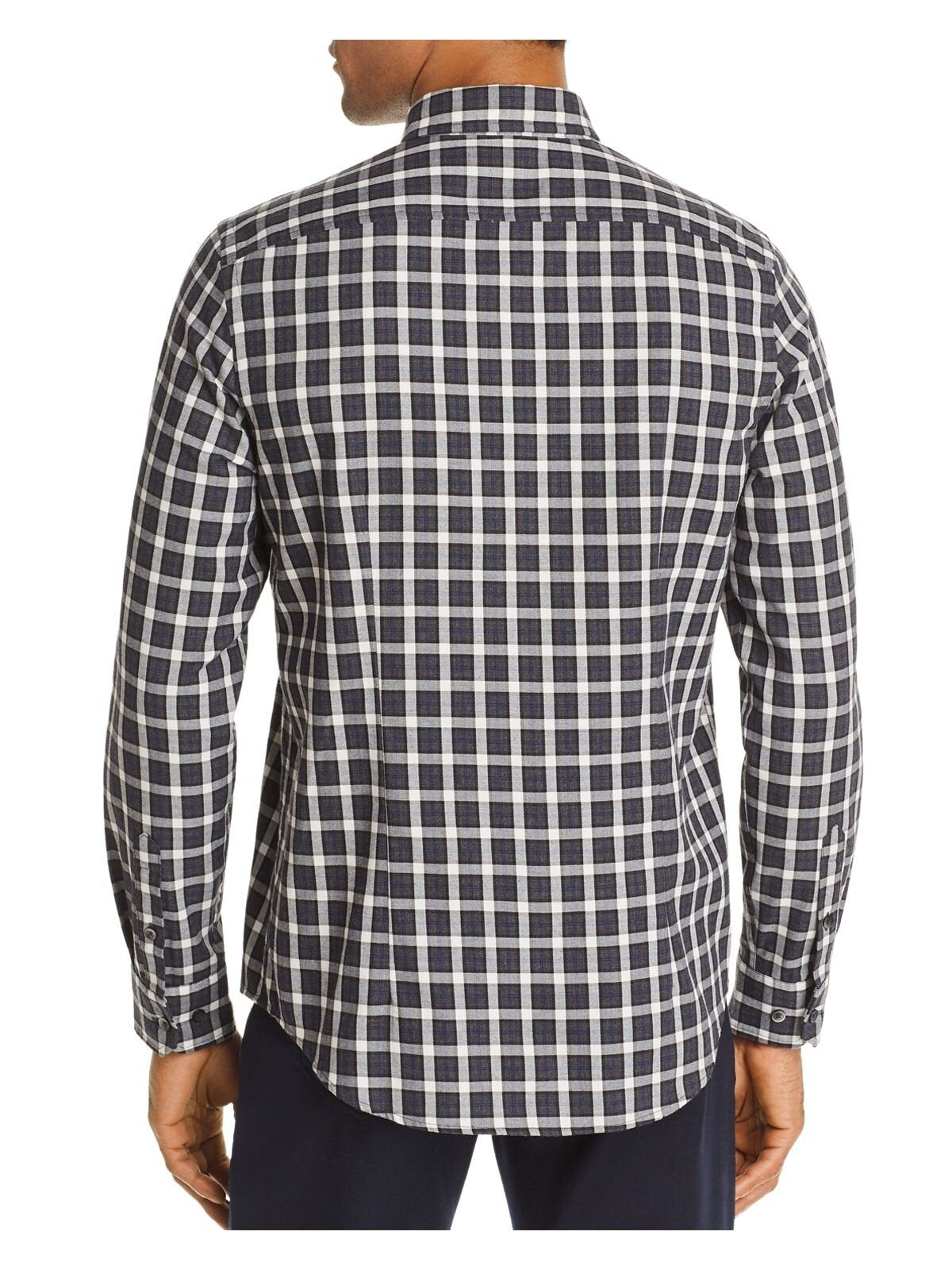 Bobbi+Bricka, The Mens store Grey Plaid Button-up Shirt, Grey, Medium-42-TagM