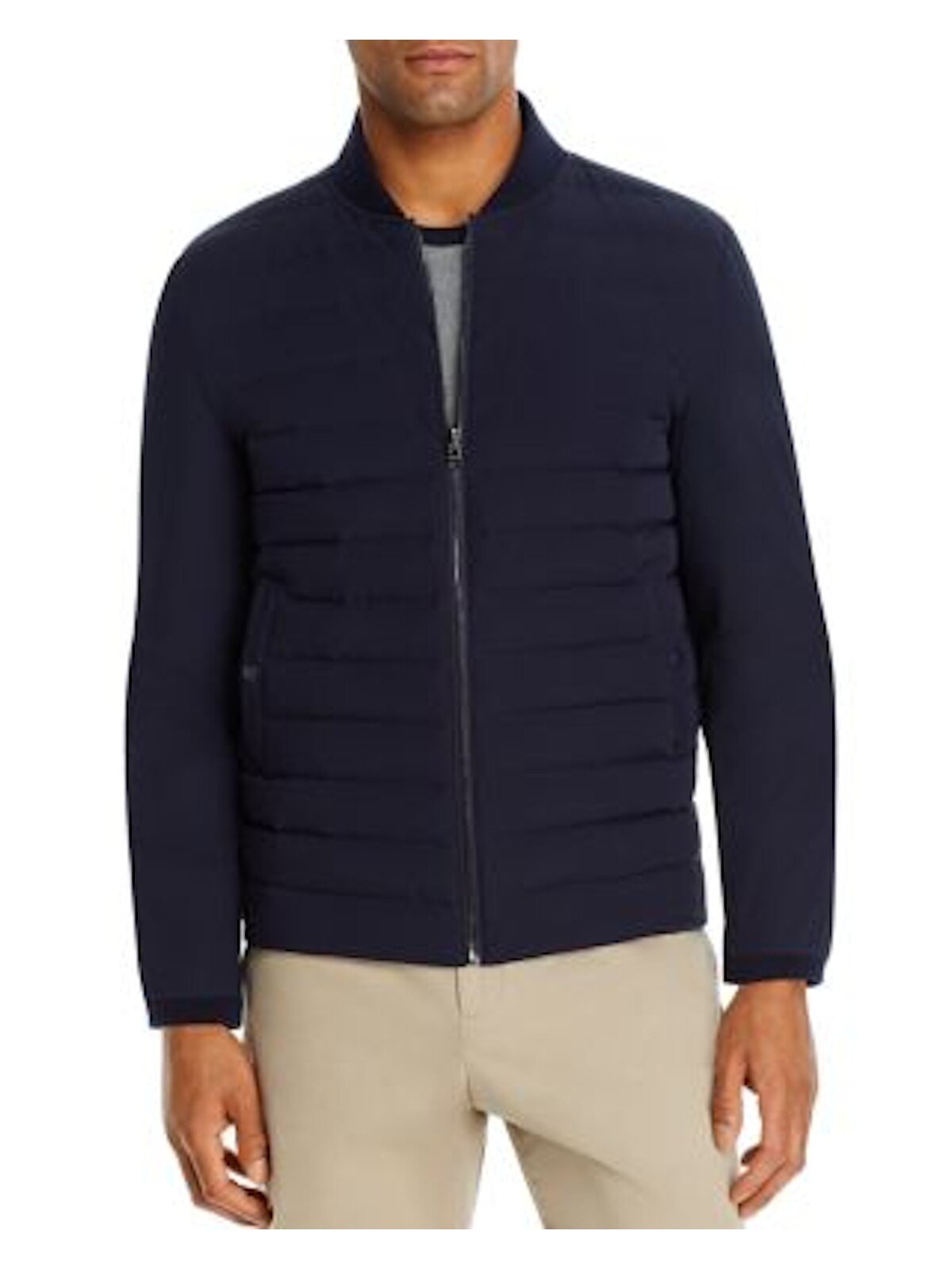 Bobbi+Bricka, Dylan Gray Navy Heather Full Zip Jacket, Blue, Medium-42-TagM