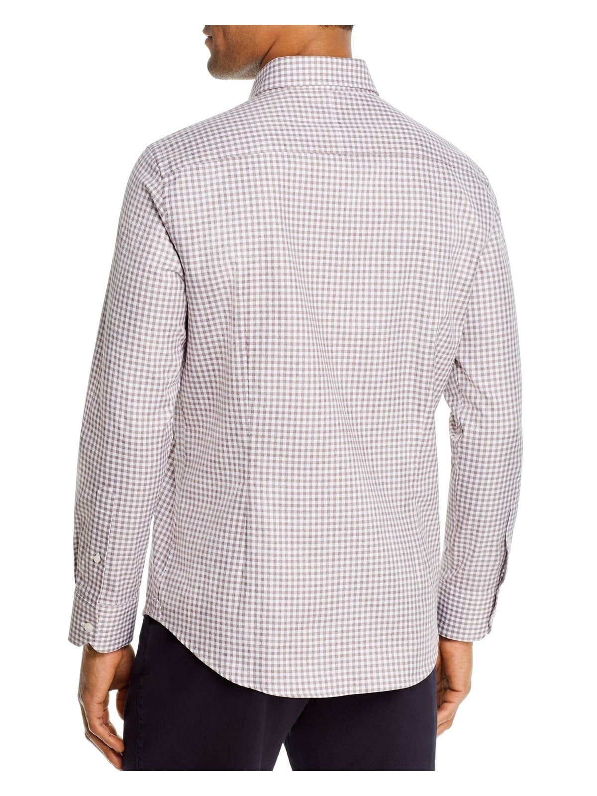 Bobbi + Bricka,Dylan Gray, Dylan Gray Brown Gingham Button-up Shirt, Brown, Small-40-TagS