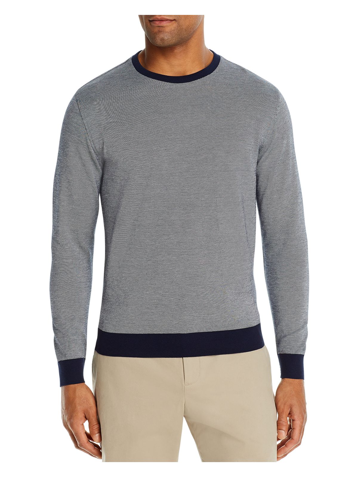 Bobbi+Bricka, Dylan Gray Navy Patterened Sweater, Blue, Medium-42-TagM