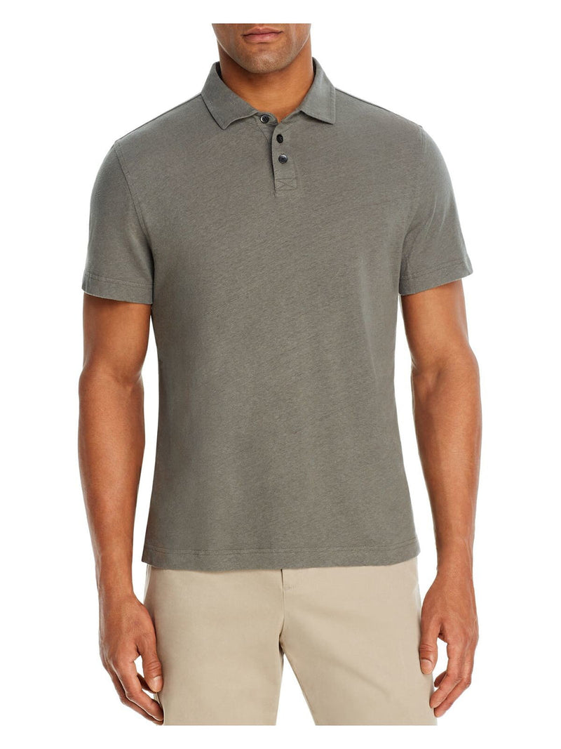 The Mens Store Grey Striped Short Sleeve Polo