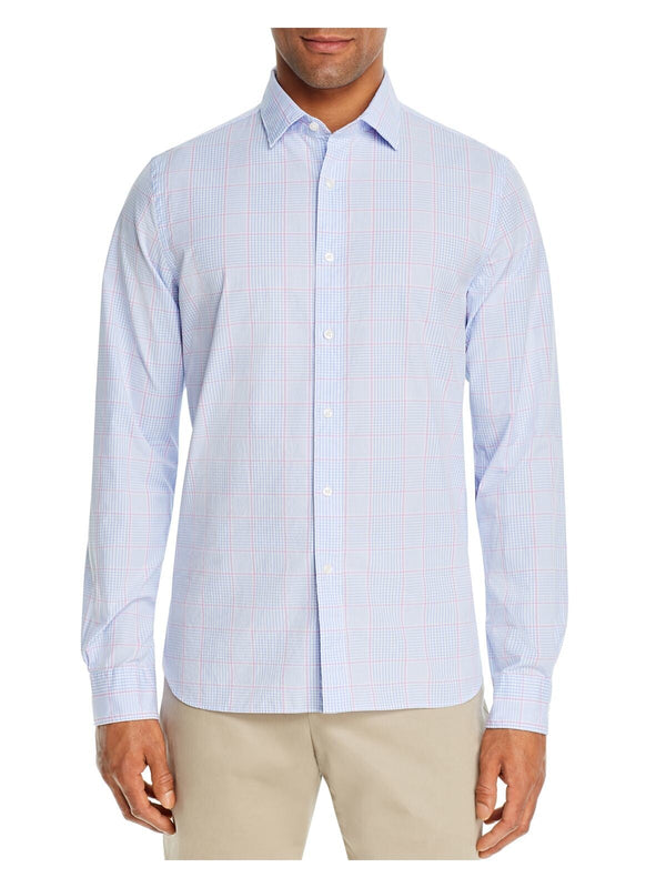 The Mens Store Light Blue Plaid Button-up Shirt