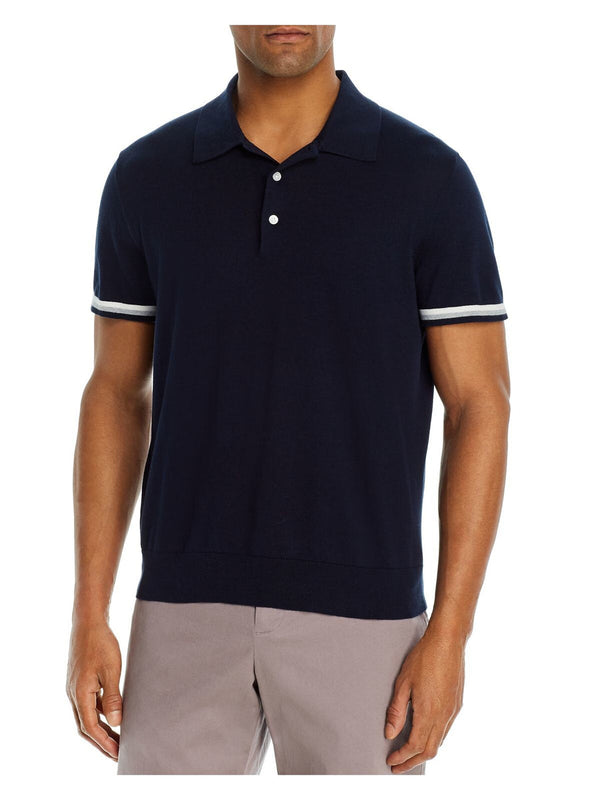 The Mens Store Navy Stripe Polo Shirt