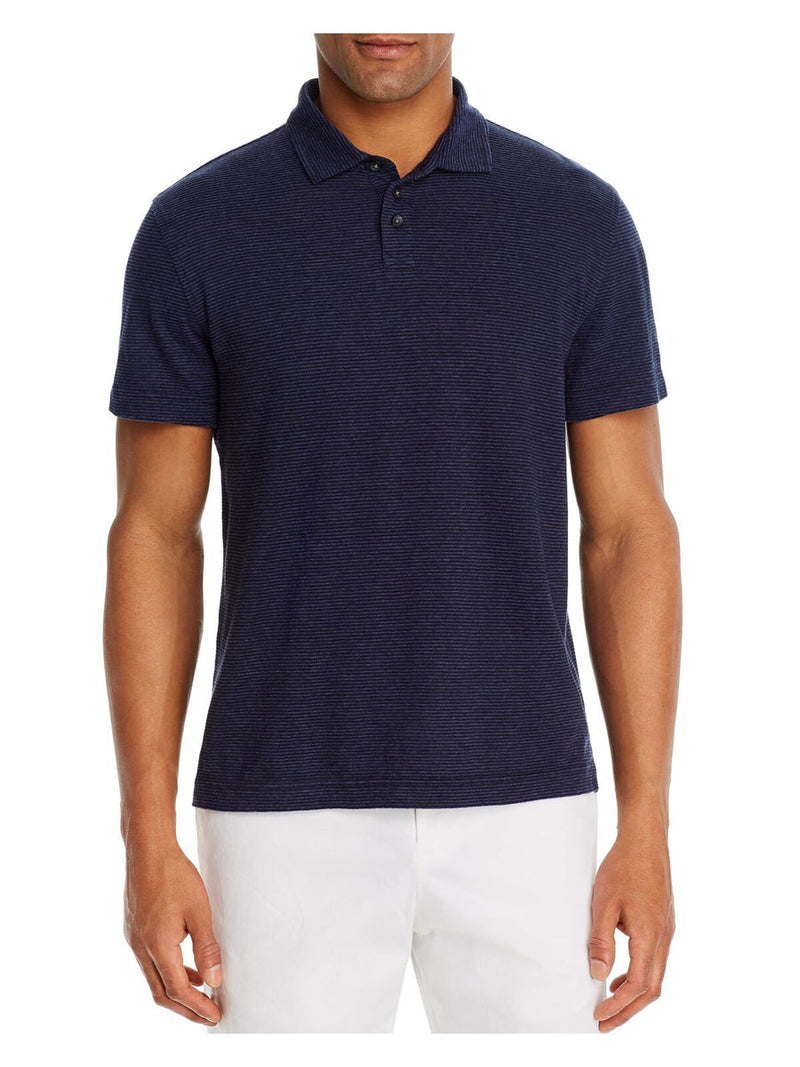 The Mens Store Navy Striped Short Sleeve Polo