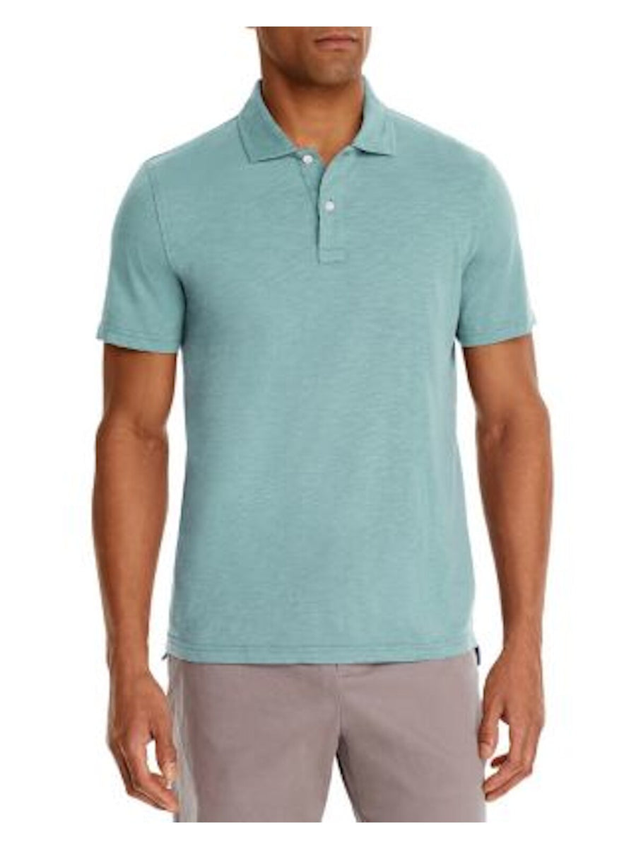 Bobbi + Bricka,The Mens Store, The Mens Store Teal Short Sleeve Polo, Green, Large-42-TagL