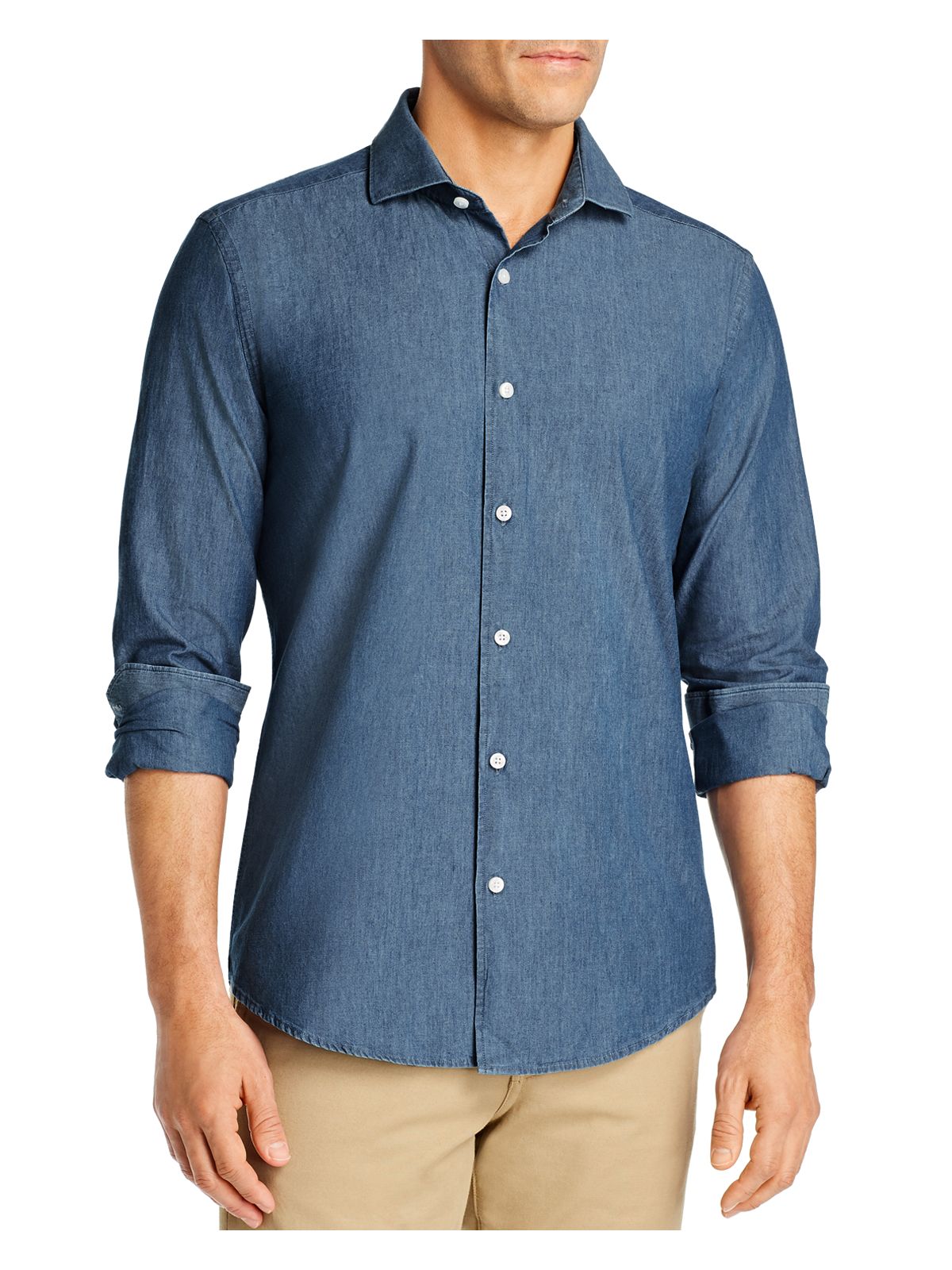 Bobbi + Bricka,Dylan Gray, Dylan Gray Navy Button-Up Shirt, Blue, Small-41-TagS