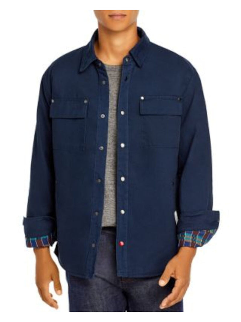 BLANK NYC Navy Plaid Button Down Shirt