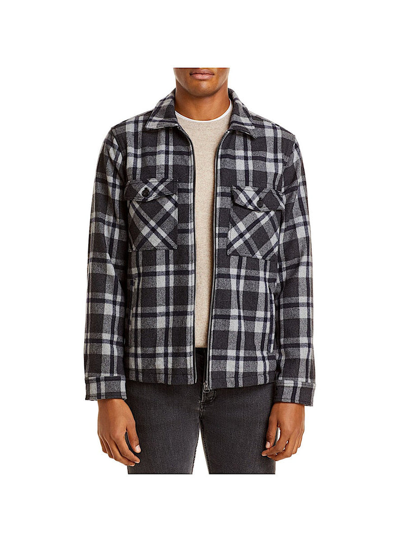 BLANK NYC Grey Plaid Zip Up Jacket