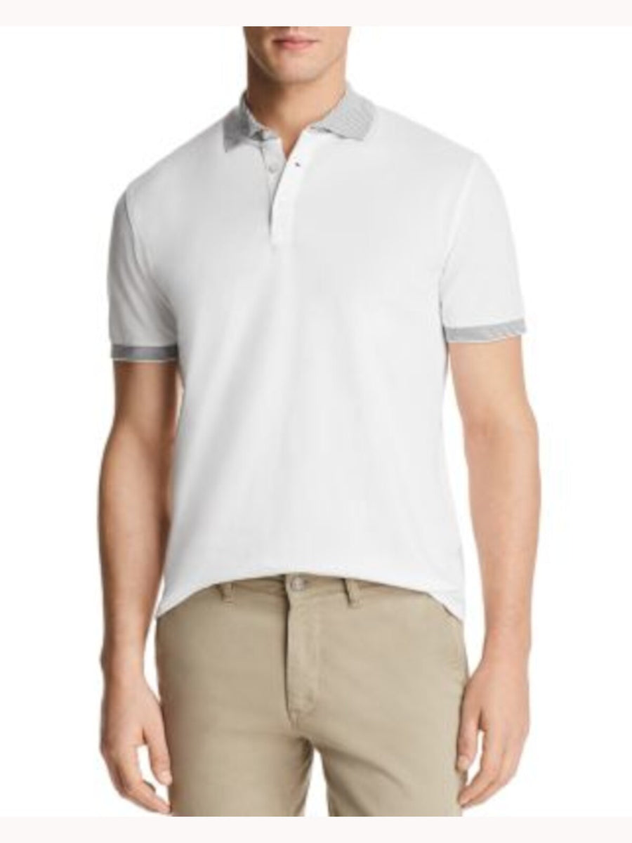 Bobbi + Bricka,The Mens Store, The Mens Store White Short Sleeve Polo, White, Medium-41-TagM