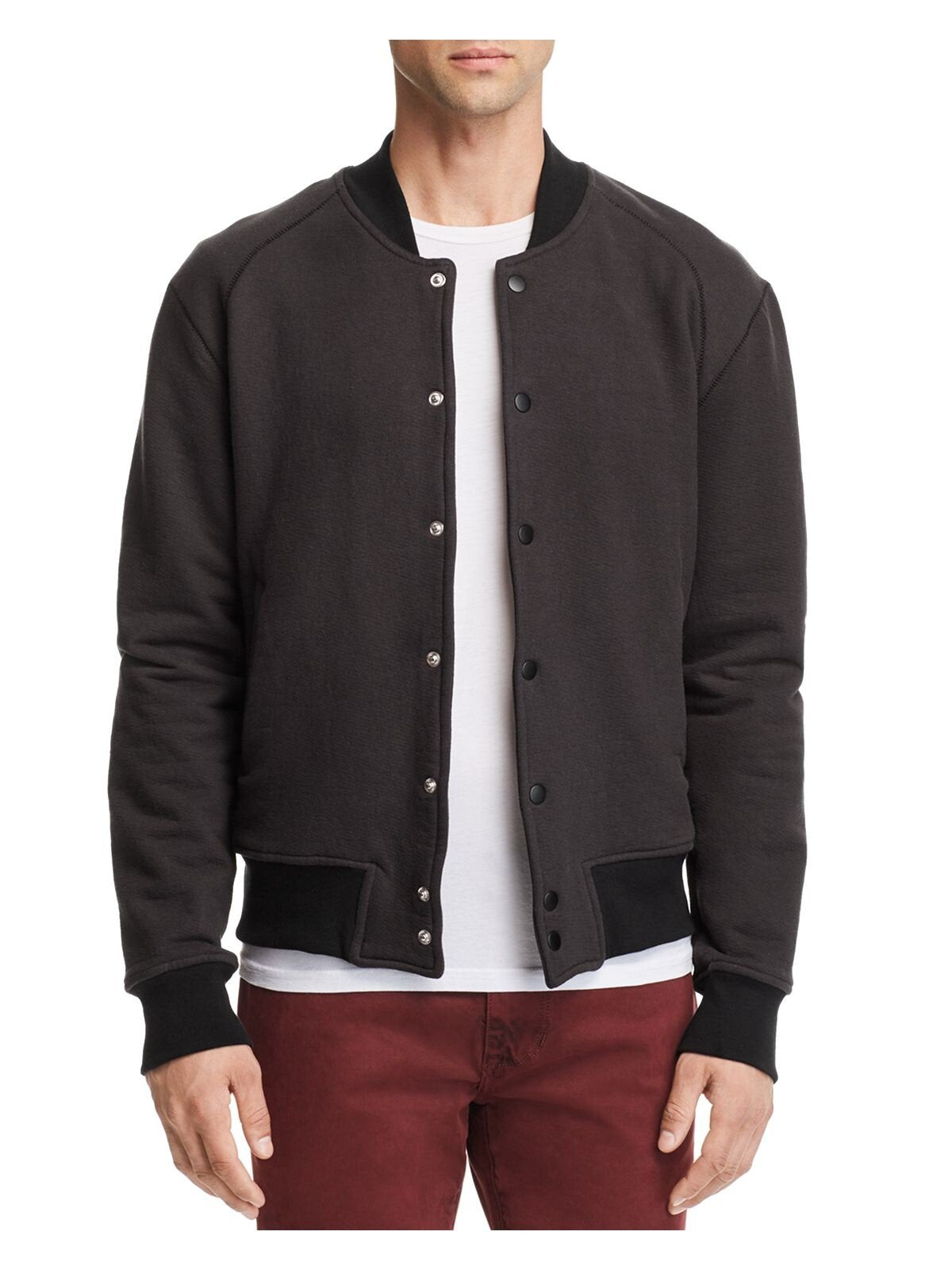 Bobbi + Bricka,Joe's, JOE'S Dark Grey Terry Knit Bomber Jacket, Black, Medium-44-TagM