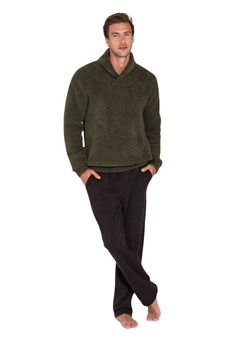 Otrium,Barefoot Dreams, Barefoot Dreams Dark Brown Cozychic Lite Shawl Collar Pullover, Brown, Medium-45-TagM