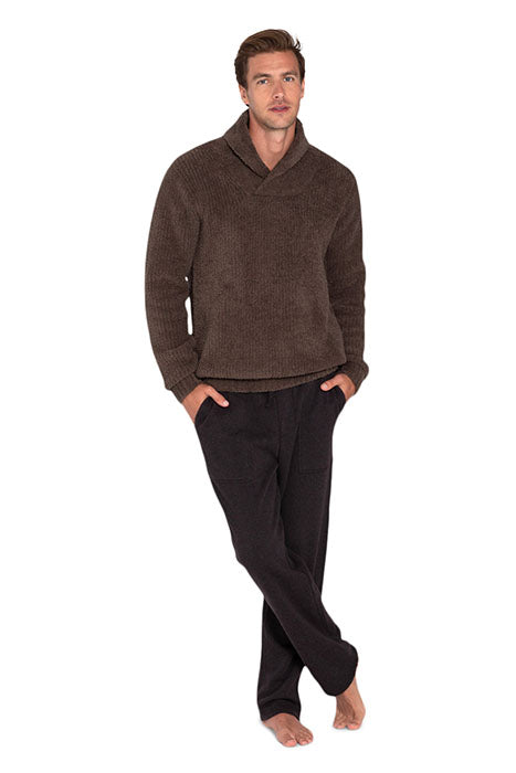 Otrium,Barefoot Dreams, Barefoot Dreams Dark Brown Cozychic Lite Shawl Collar Pullover, Brown, Extra Large-46-TagXL
