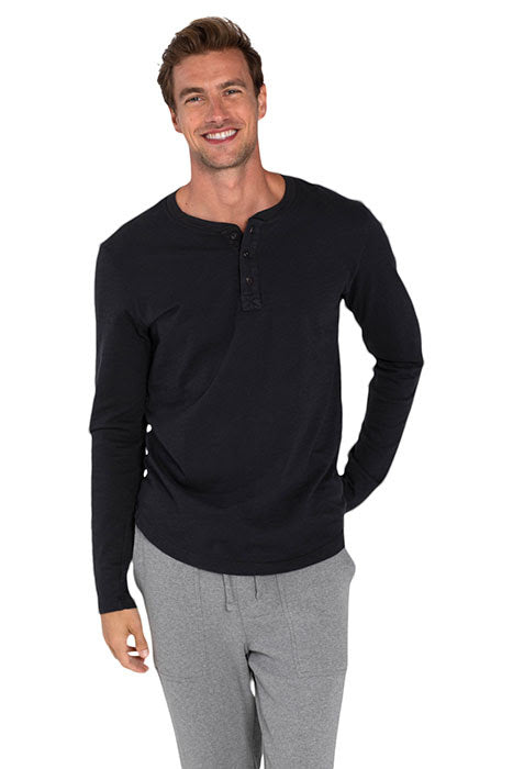 Otrium,Barefoot Dreams, Barefoot Dreams Charcoal Grey Longsleeve Henley, Grey, Extra Extra Large-48-TagXXL