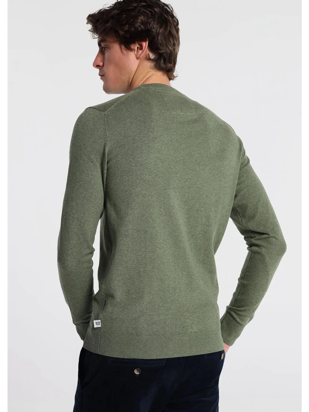 Faire,Bendorff, Bendorff Heather Green Knit Longsleeve Crewneck Sweater, Green, Medium-41-TagL