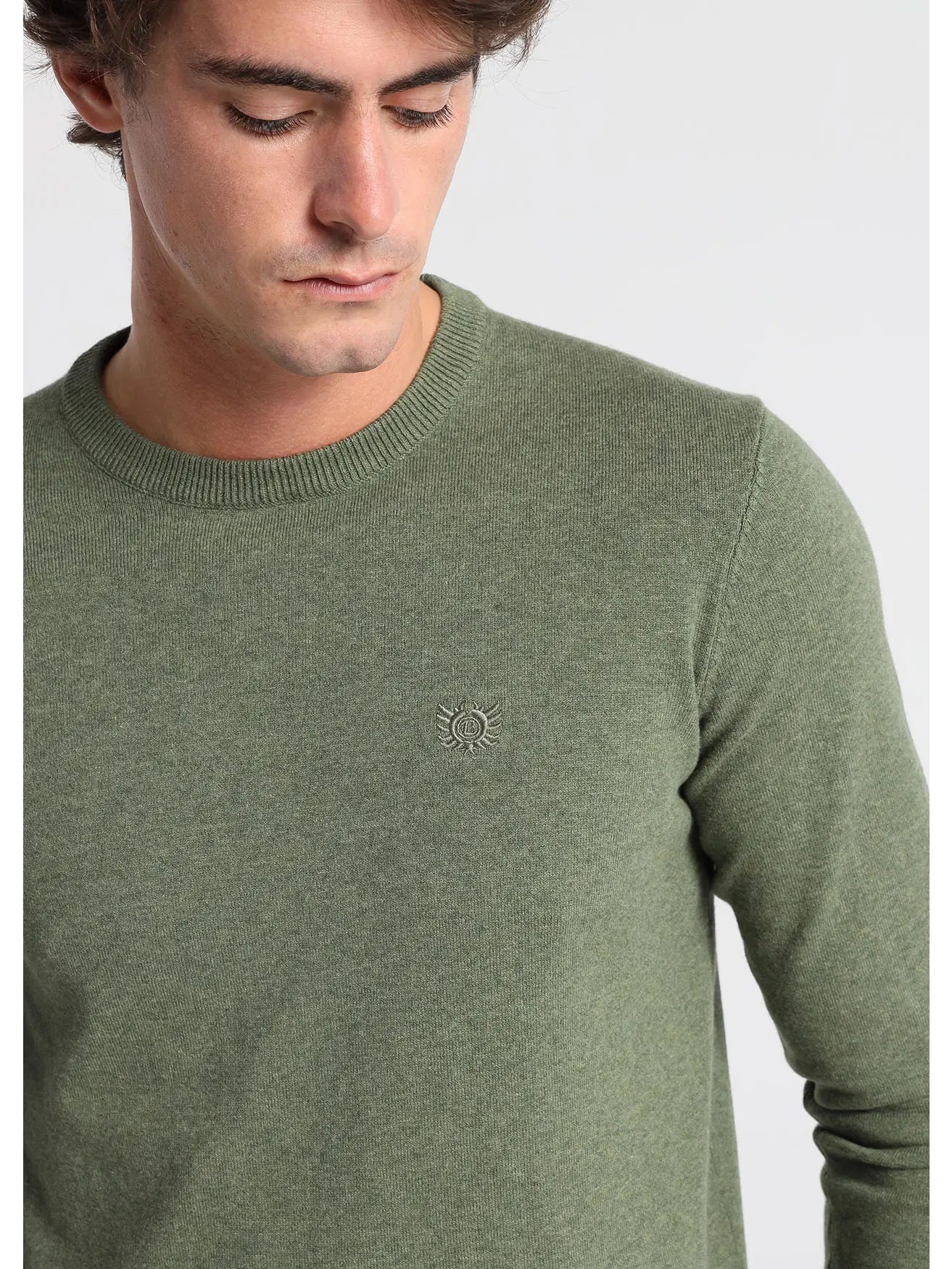 Faire,Bendorff, Bendorff Heather Green Knit Longsleeve Crewneck Sweater, Green, Extra Large-45-TagXLExtra Extra Large-47-TagXXLMedium-41-TagLLarge-42-TagLSmall-38-TagM
