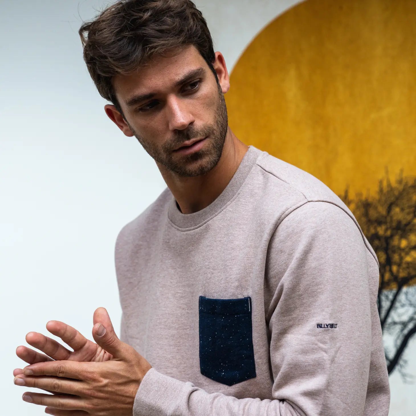 Faire,Billy Belt, Billy Belt Heather Taupe Crewneck Sweatshirt, Tan, Extra Large-46-TagXXLExtra Large-47-TagXLExtra Large-46-TagXLLarge-45-TagLMedium-42-TagMExtra Large-49-TagXLMedium-43-TagLLarge-44-TagL