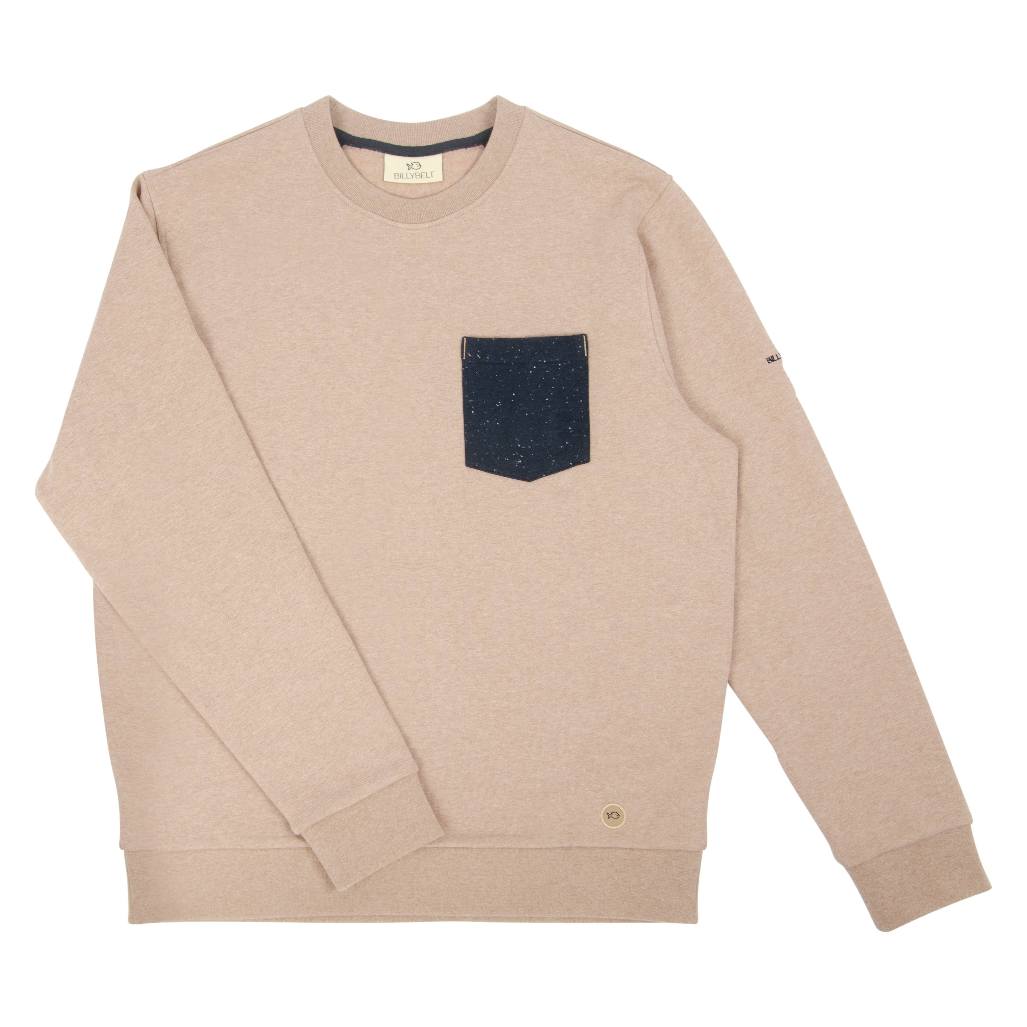 Faire,Billy Belt, Billy Belt Heather Taupe Crewneck Sweatshirt, Tan, Medium-43-TagL