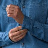 Billy Belt Light Blue Denim Button Up Shirt