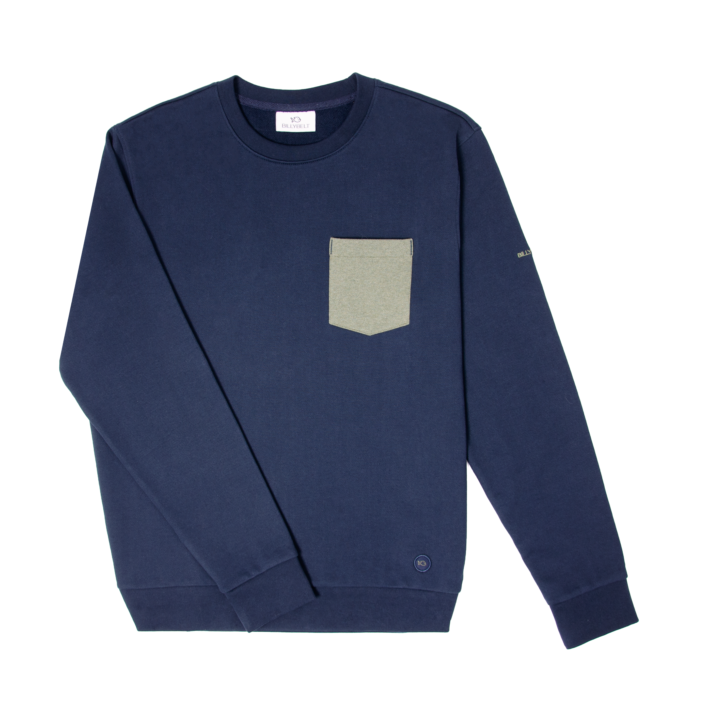 Faire,Billy Belt, Billy Belt Navy Blue Crewneck Sweatshirt, Blue, Extra Large-48-TagXL