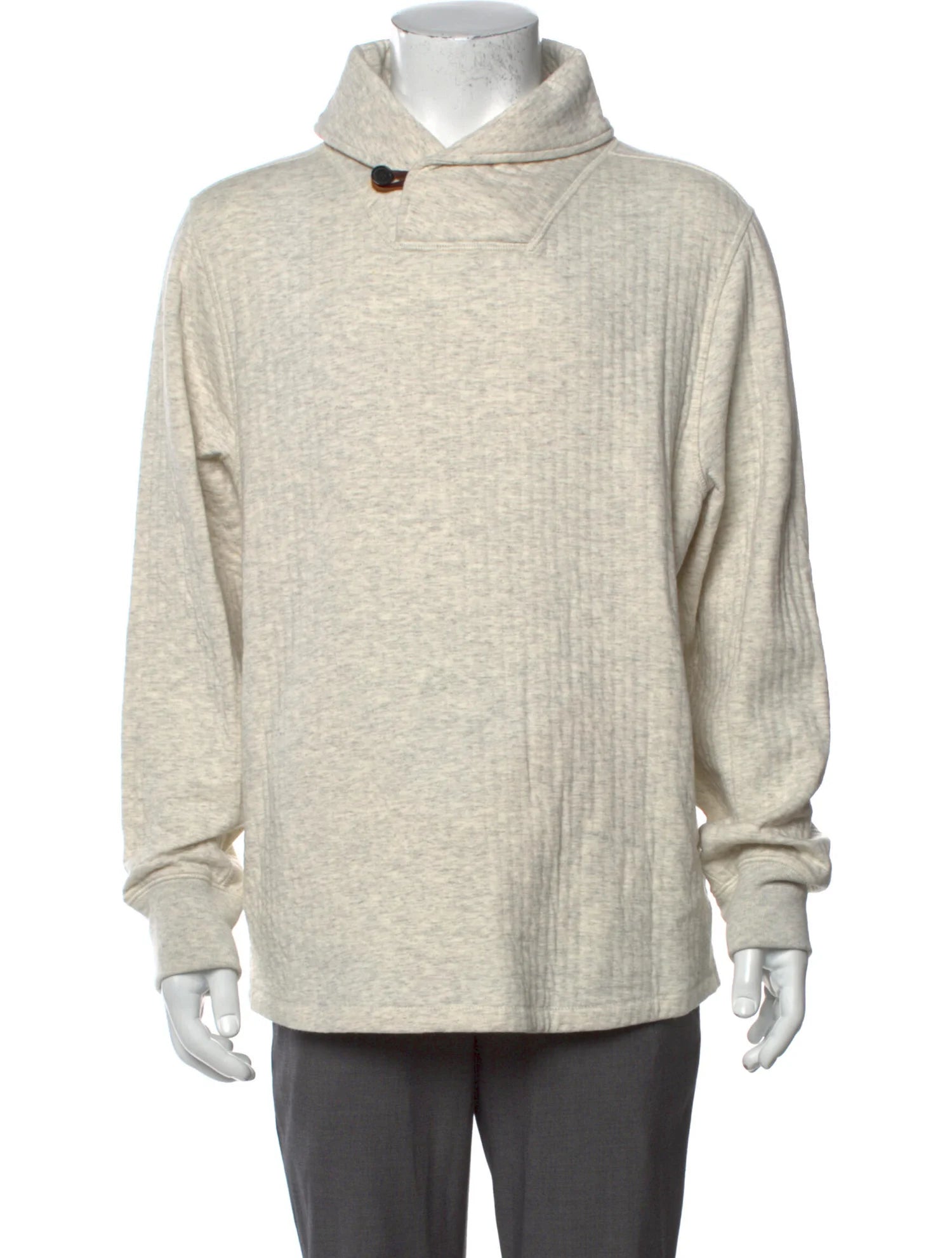 The RealReal,Billy Reid, Billy Reid Heather Cream Shawl Collar Pullover Sweater, Cream, Large-45-TagL