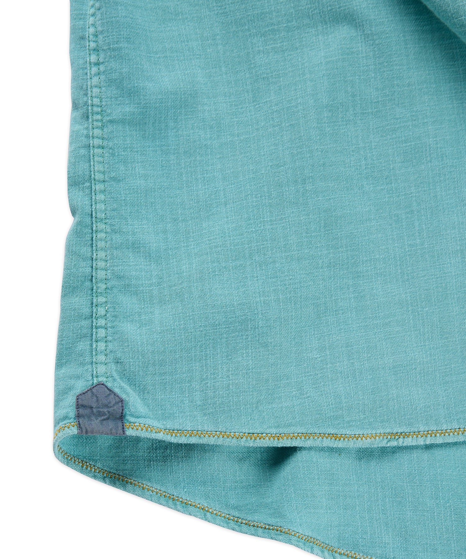 Brand Partner,Borgo28, Borgo28 Aqua Green Garment Dyed Shortsleeve Button Up Shirt, Green, Extra Large-48-TagXL