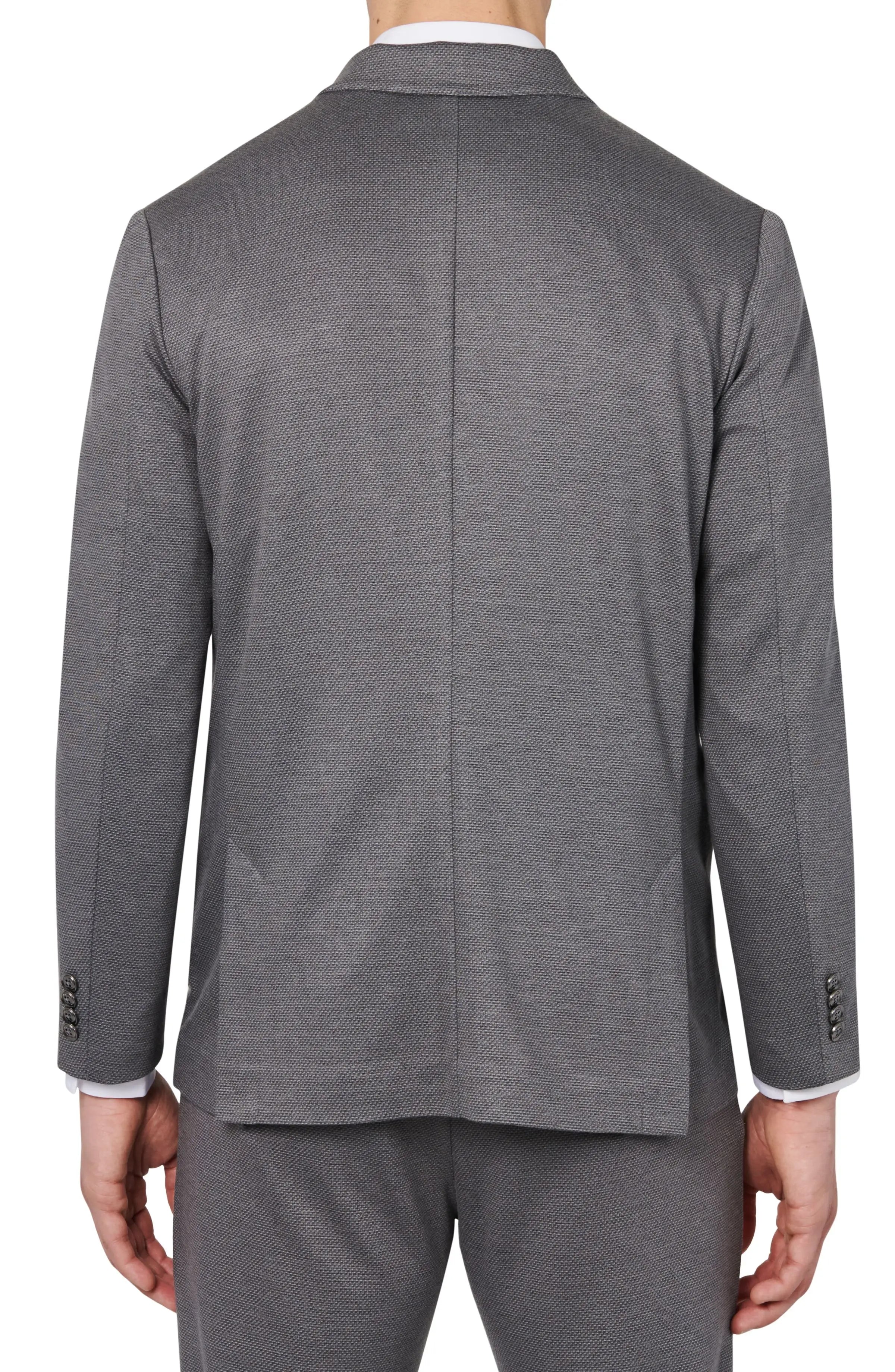 Faire,Brooklyn Brigade, Brooklyn Brigade Grey Textured Knit Blazer, Grey, Medium-42-TagM