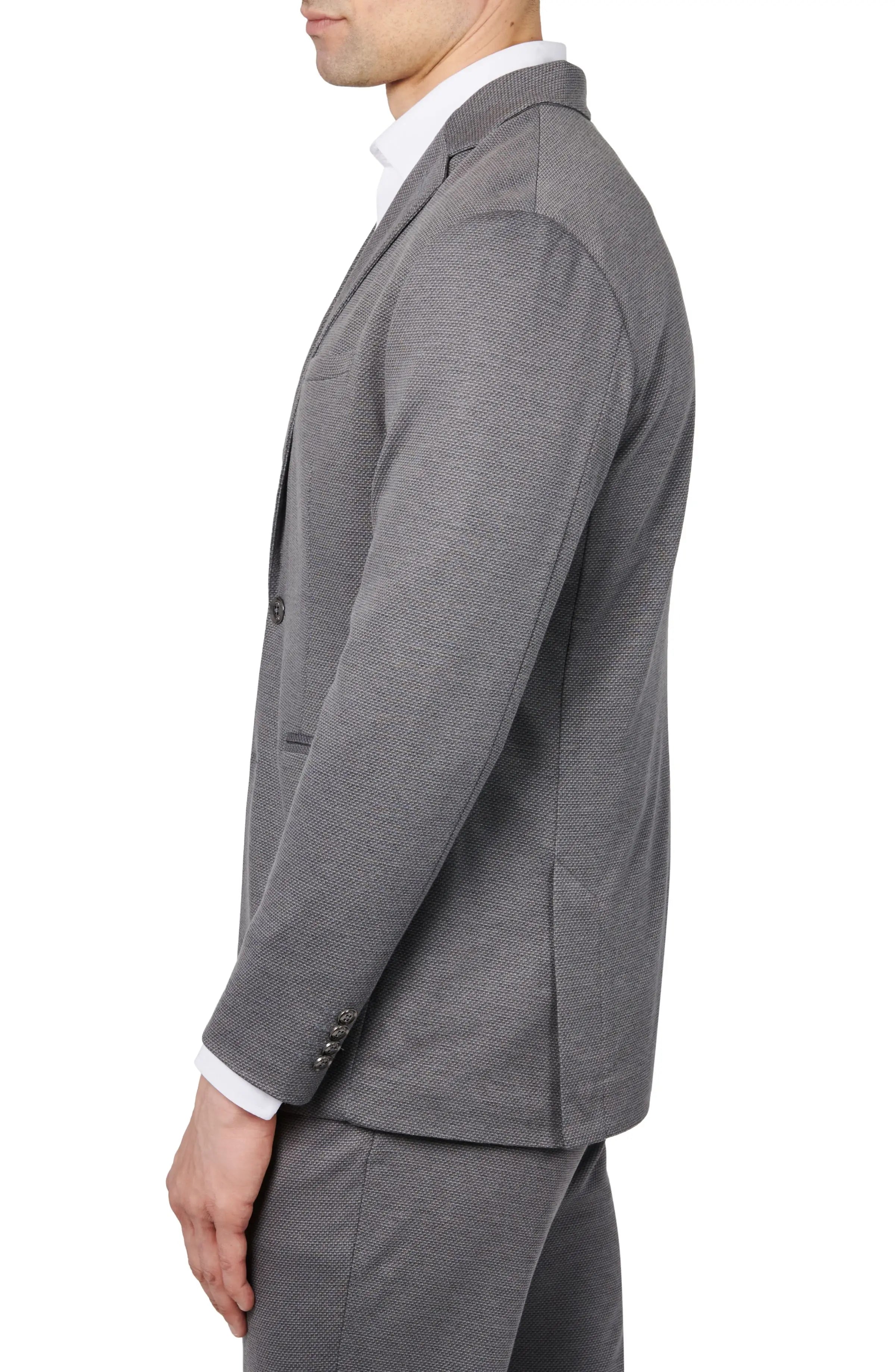 Faire,Brooklyn Brigade, Brooklyn Brigade Grey Textured Knit Blazer, Grey, Medium-42-TagM