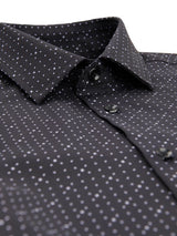 Brooklyn Brigade Black Geo Dot Print Slim Fit Long Sleeve Button Up