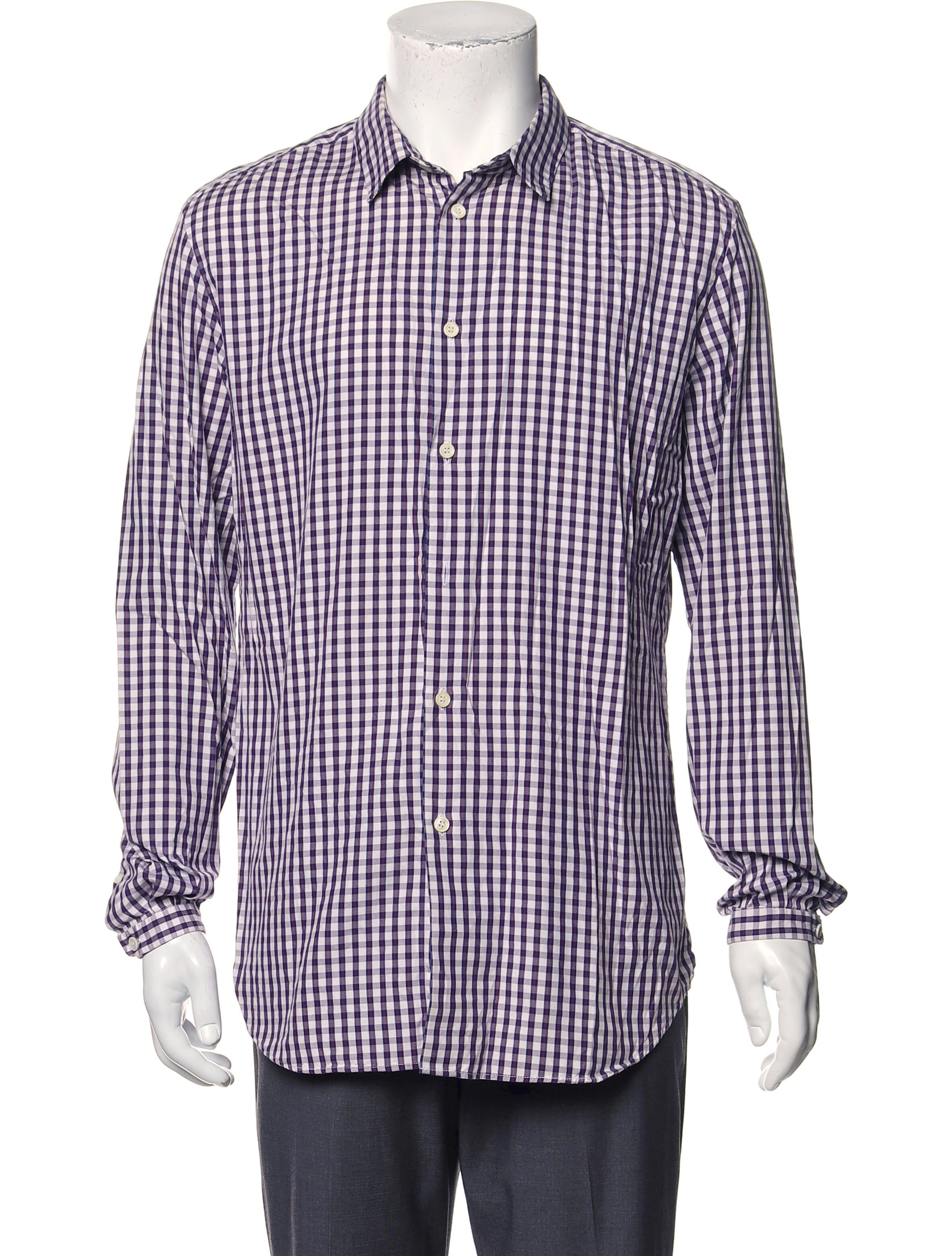 The RealReal,Carven, Carven Blue & Red Small Plaid Button Up Shirt, Purple, Large-44-TagL