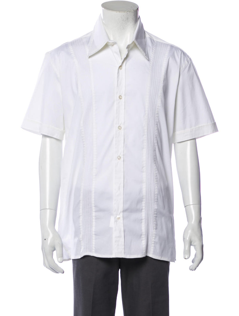 Cortigiani White Short Sleeve Button Up Shirt