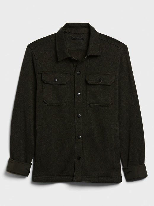 Banana Republic, Banana Republic Fleece Dark Green Shacket, Green, Medium-45-TagM