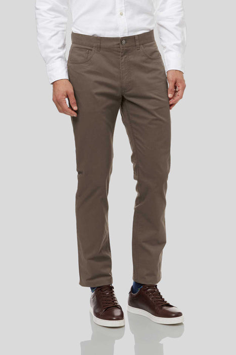 Charles Tyrwhitt Light Brown Slim Fit 5 Pocket Cotton Stretch Pants - 34W30L