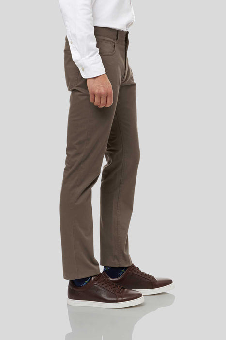 Charles Tyrwhitt Light Brown Slim Fit 5 Pocket Cotton Stretch Pants - 34W30L