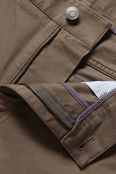Otrium,Charles Tyrwhitt, Charles Tyrwhitt Light Brown Slim Fit 5 Pocket Cotton Stretch Pants, Brown, 34W-30L-Tag34