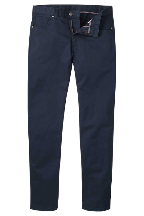 Otrium,Charles Tyrwhitt, Charles Tyrwhitt Navy Slim Fit 5 Pocket Cotton Stretch Pants, Blue, 32W-30L-Tag32