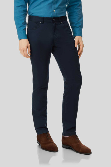 Otrium,Charles Tyrwhitt, Charles Tyrwhitt Navy Slim Fit 5 Pocket Cotton Stretch Pants, Blue, 32W-32L-Tag32