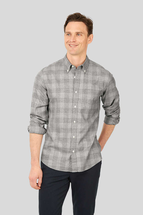 Otrium,Charles Tyrwhitt, Charles Tyrwhitt Light Grey Plaid Slim Fit Longsleeve Button Up Shirt, Grey, Extra Large-49-TagXL