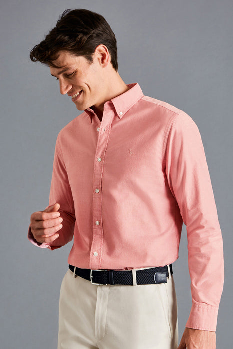 Otrium,Charles Tyrwhitt, Charles Tyrwhitt Pastel Pink Slim Fit Long Sleeve Button Up Shirt, Pink, Extra Extra Large-55-TagXXL