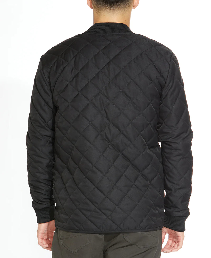 Civil Society Black Quilted Zip Up Bomber Jacket
