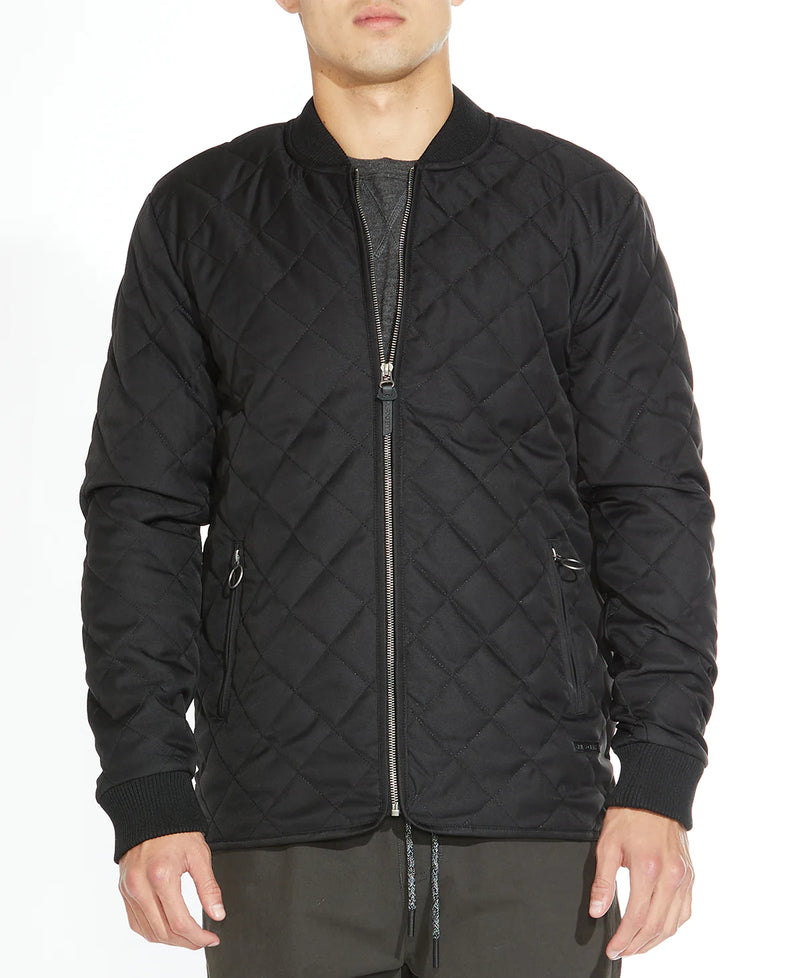Civil Society Black Quilted Zip Up Bomber Jacket