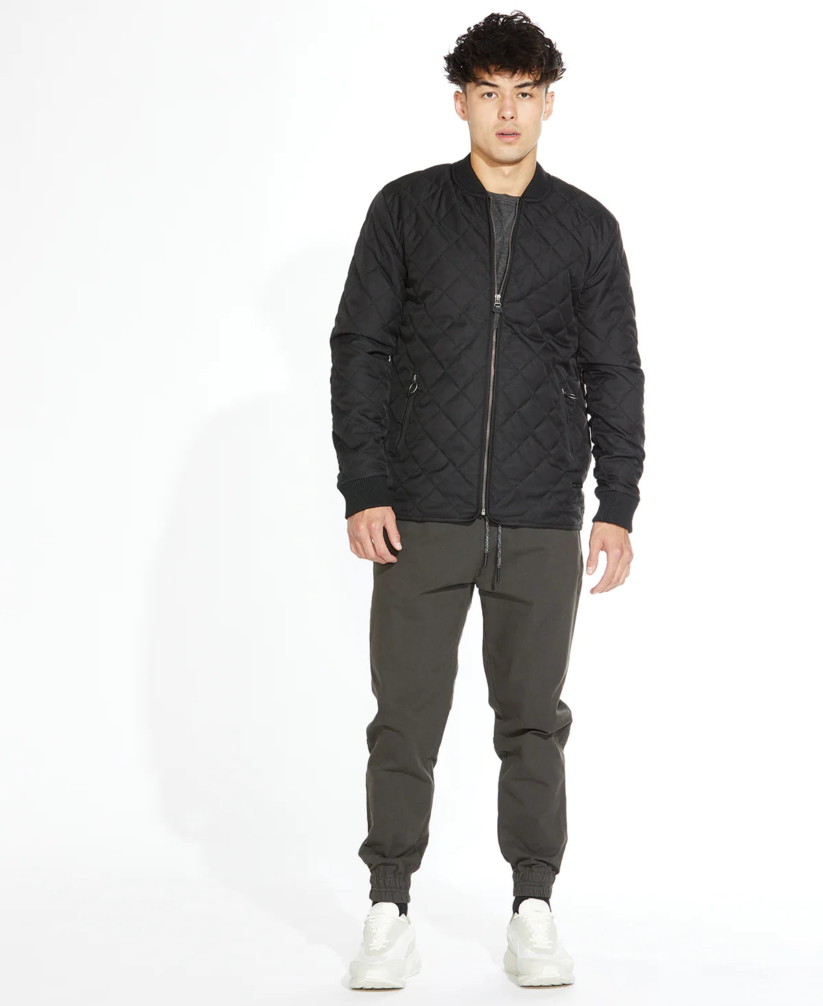 Wholesale,Civil Society, Civil Society Black Quilted Zip Up Bomber Jacket, Black, Large-46-TagL