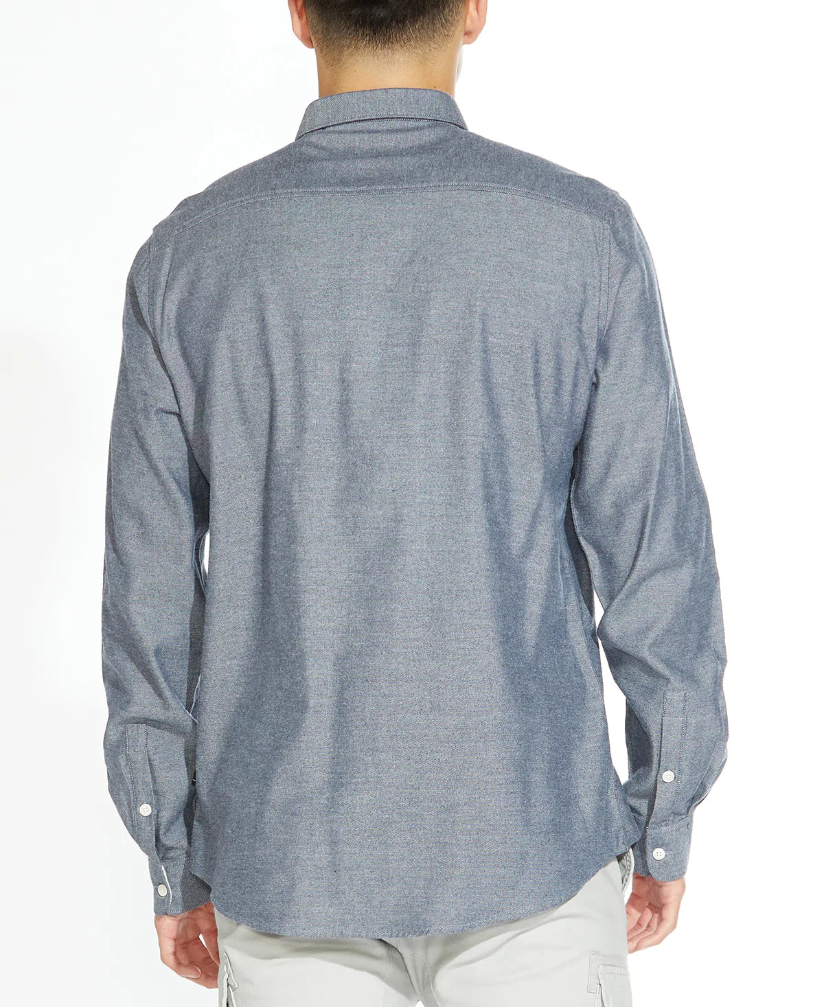 Wholesale,Civil Society, Civil Society Blue Grey Button Up Shirt With Double Front Chest Pockets, Blue, Large-46-TagL