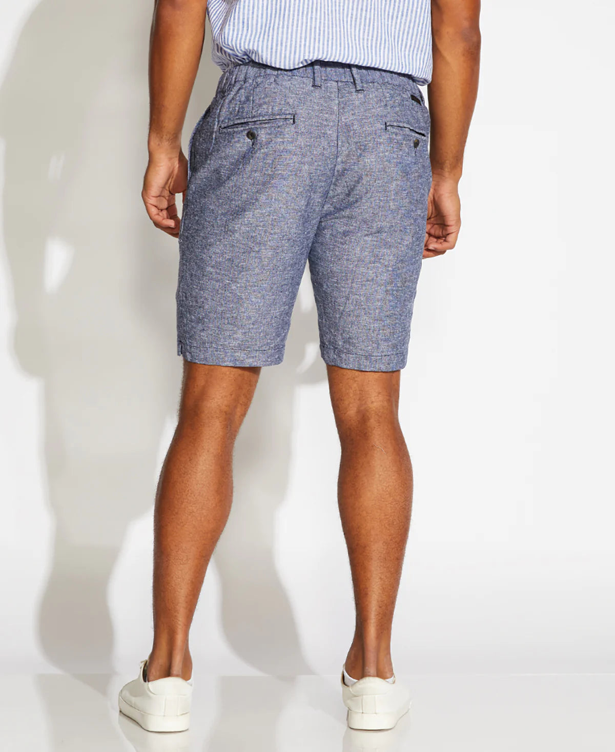 Wholesale,Civil Society, Civil Society Blue Slim Fit Linen Blend Elastic Waistband Shorts, Blue, 32W-8.5L-TagM