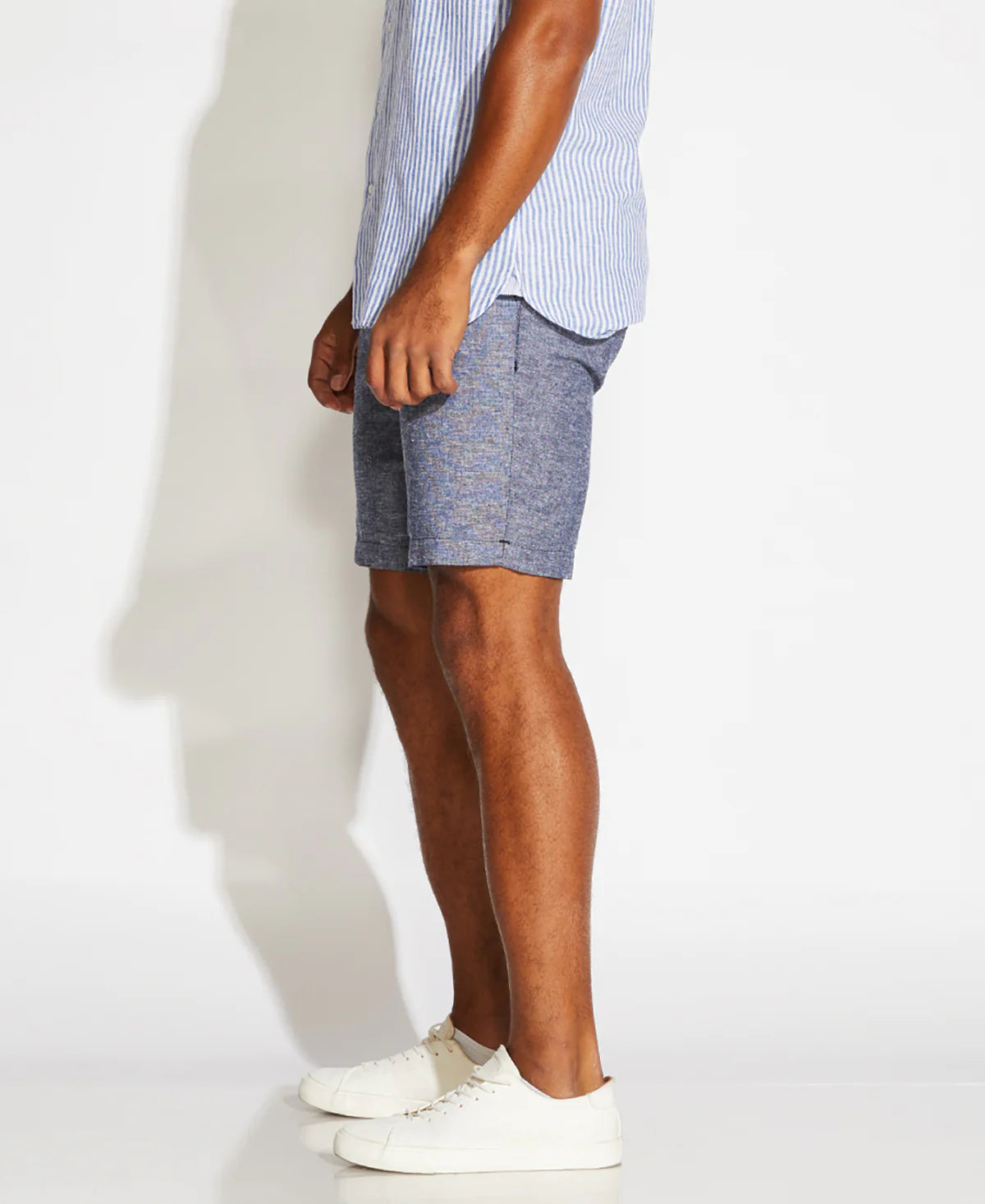 Wholesale,Civil Society, Civil Society Blue Slim Fit Linen Blend Elastic Waistband Shorts, Blue, 32W-8.5L-TagM