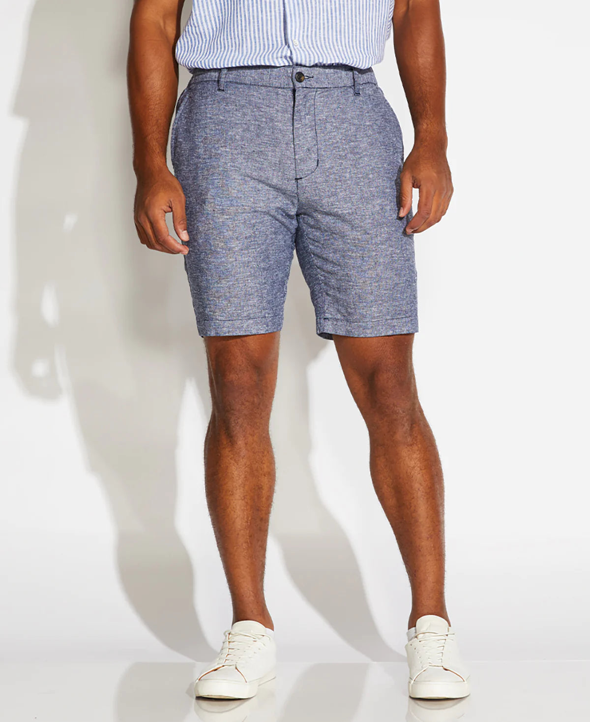 Wholesale,Civil Society, Civil Society Blue Slim Fit Linen Blend Elastic Waistband Shorts, Blue, 32W-8.5L-TagM