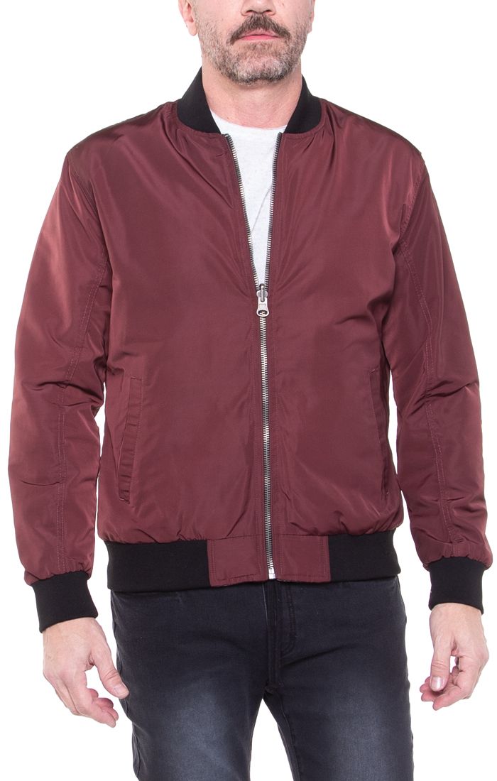 Wholesale,Civil Society, Civil Society Burgundy Lightweight Reversible Bomber, Red, Large-48-TagL