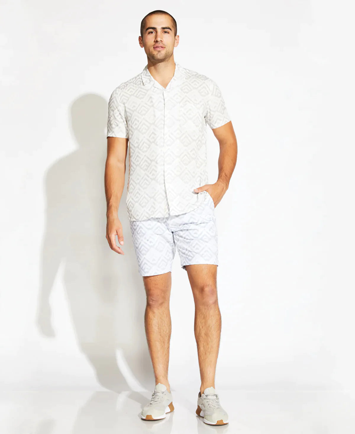 Wholesale,Civil Society, Civil Society Cream Geometric Print Short Sleeve Button Up Shirt, Cream, Extra Extra Large-52-TagXXLExtra Large-48-TagXLLarge-46-TagLMedium-45-TagMSmall-43-TagS