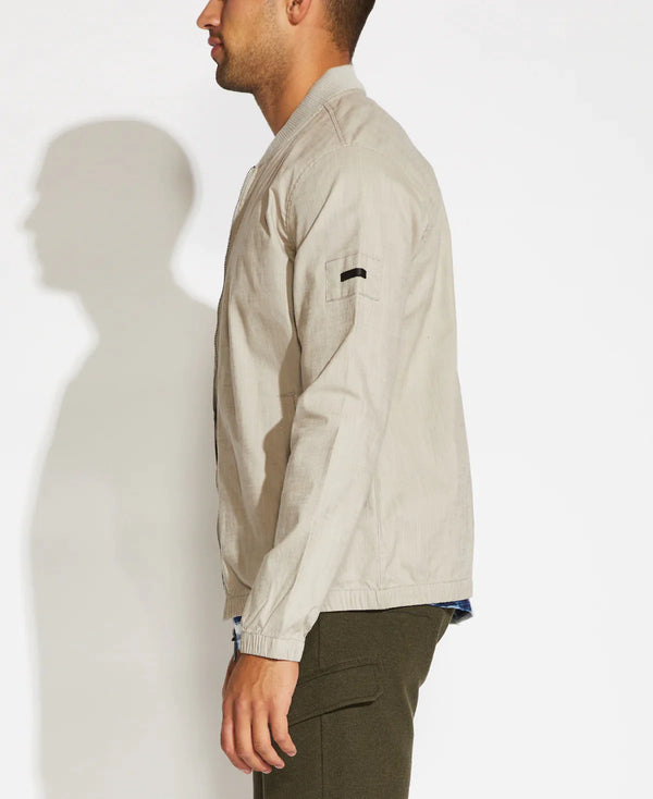 Civil Society Cream Linen Lightweight Bomber Jacket