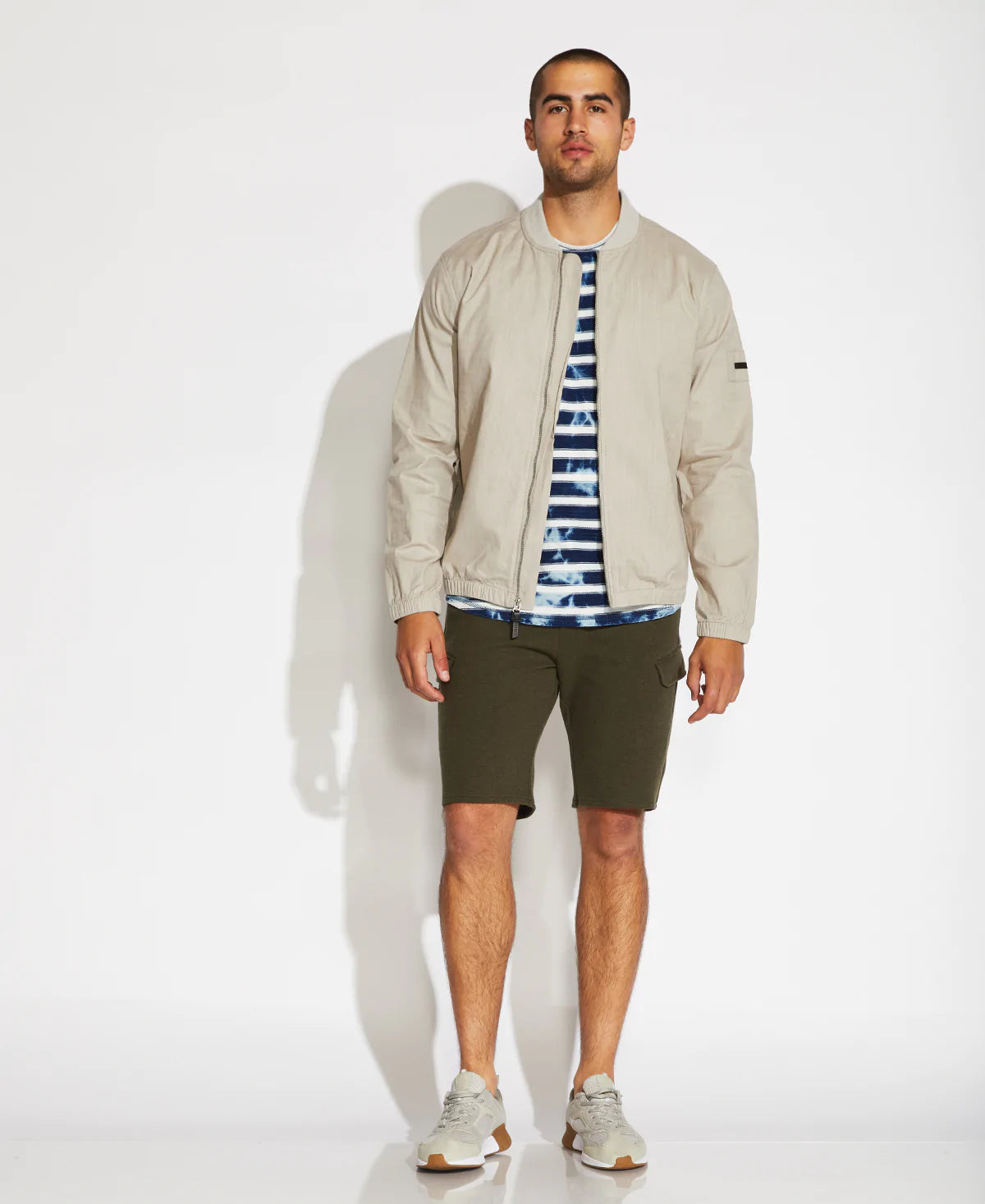 Wholesale,Civil Society, Civil Society Tan Linen Lightweight Bomber Jacket, Tan, Small-44-TagS